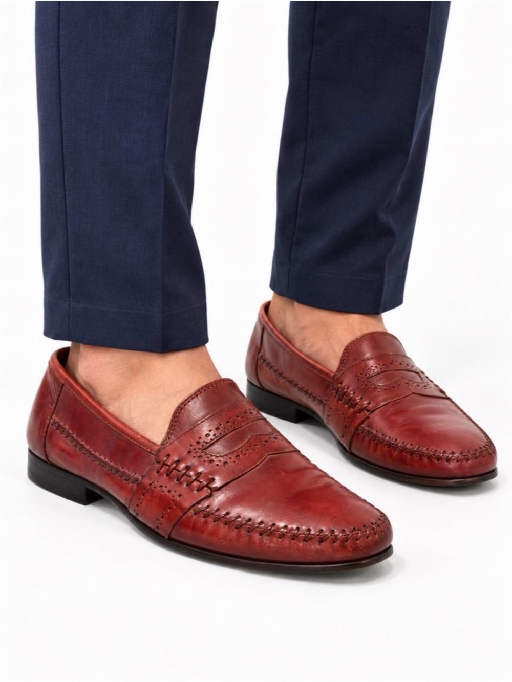 $110 - Giorgio Brutini "Le Glove" Men's Leather Penny Loafers Vintage